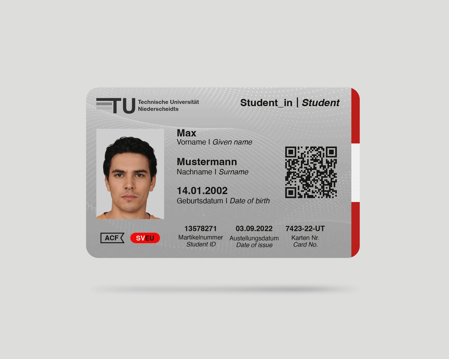 Vorderseite Fake Studentenausweis TU Österreich